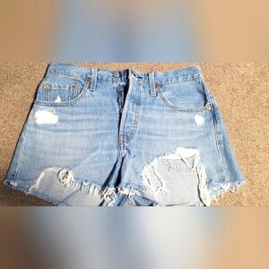 Distressed Denim Shorts